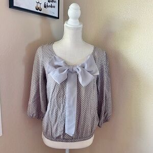 Kld Signature ribbon polka dot blouse, Sz. M